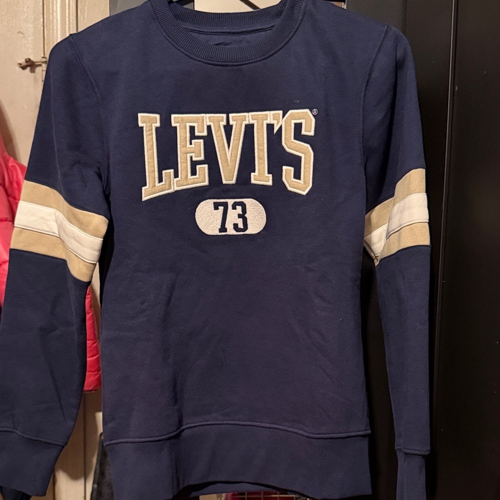 Levi's Blue Sweatshirt with Tan Accents